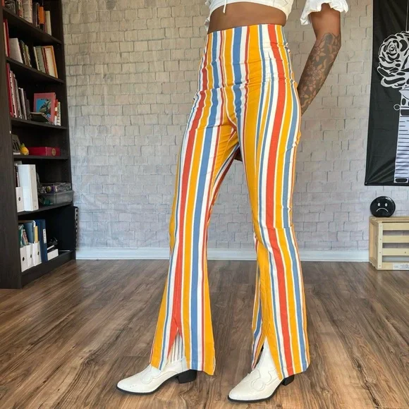 Free People Striped Split Flares - Picture 8 of 8